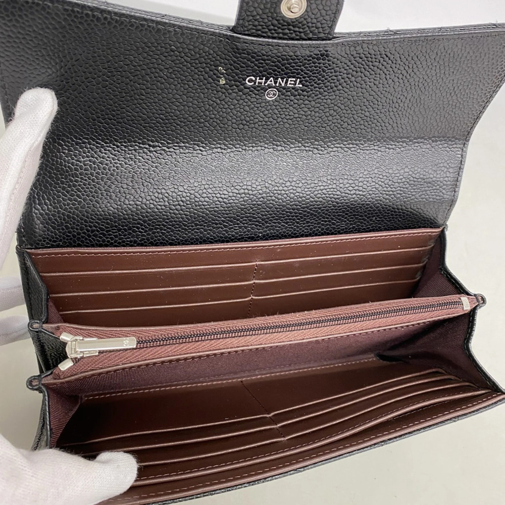 CHANEL Authentic Black Caviar Leather Wallet - Picture 3 of 8